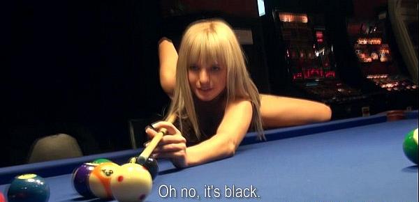  Picked up teen playing pool topless